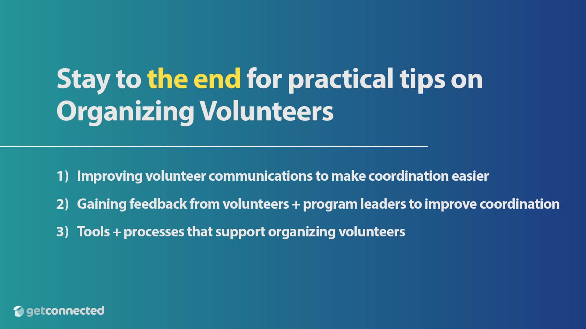 Building Relationships through Volunteer Coordination Webinar